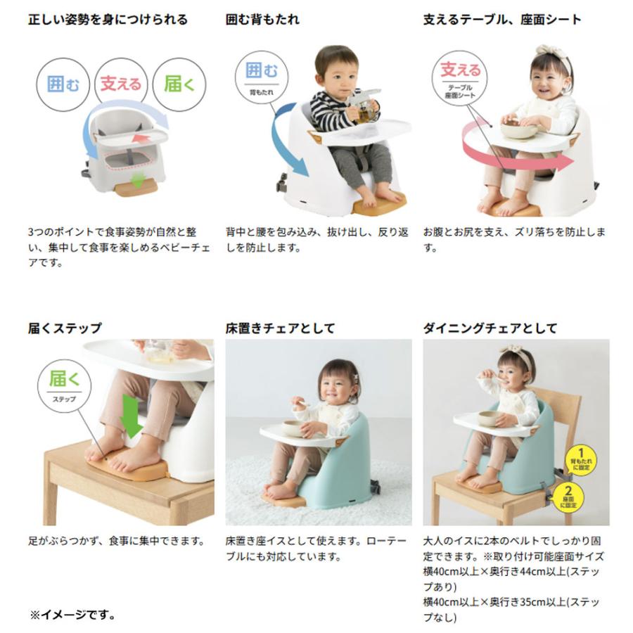 リッチェル ベビーチェア フィージーR ホワイト 成長に寄り添う長く使
