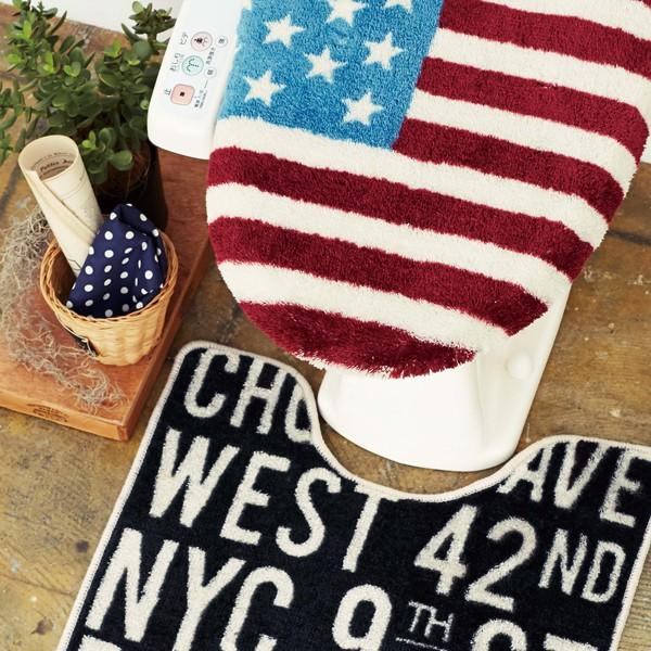 オシャレ トイレマットセット 2点 トイレカバー トイレタリーセット 洗浄便座用 組み合わせ自由 おしゃれ かっこいい 海外風 アメリカン 半額品