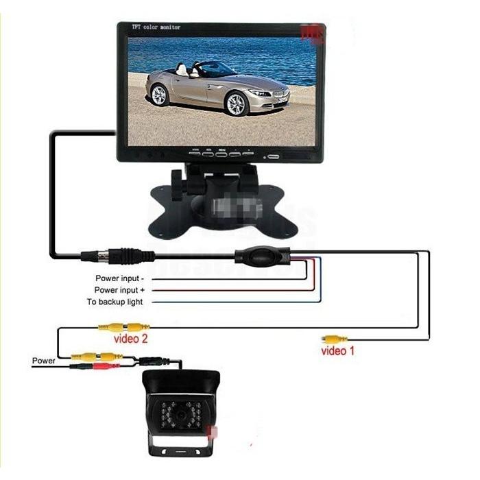 7インチ 液晶モニター搭載バックカメラセット 無線/有線両方対応無線