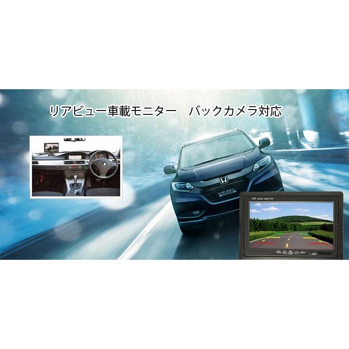 7インチLCDカラー車載モニター VGA コンポジット 2系統入力端子 PCサブ