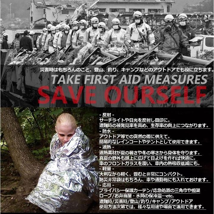災害用保温ブランケット シート 毛布 遮熱/防寒 反射板 防水 低体温