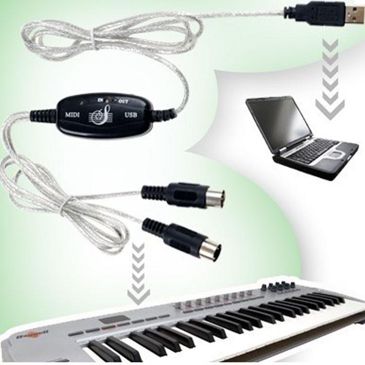 USB MIDI ケーブル 楽器とPCを簡単接続 ドライバ 内蔵 USB給電 LP