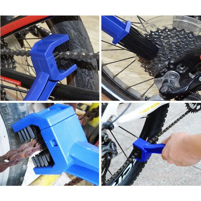 自転車/バイク用チェーンクリーナー 細かな汚れ落しブラシ 三面ブラシ