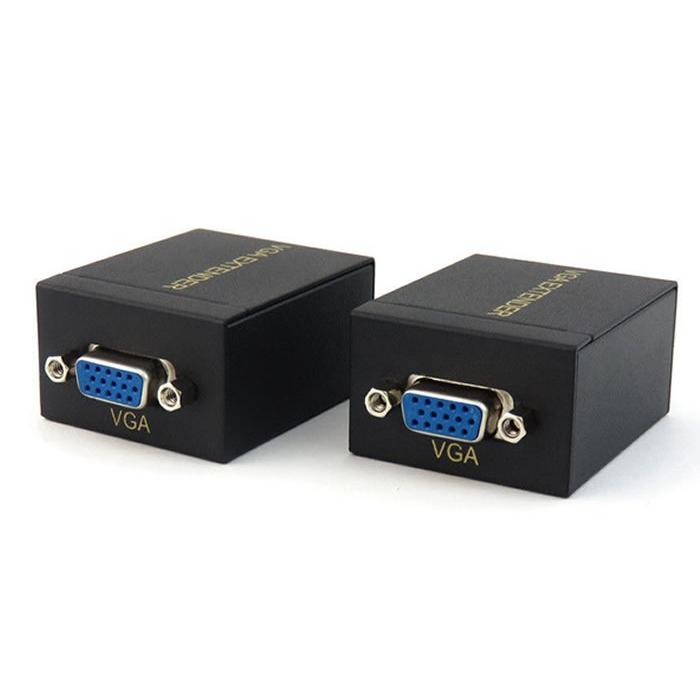 ディスプレイエクステンダー VGA延長アダプタ RJ-45 映像をLANケーブル