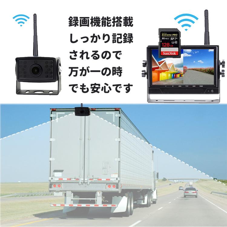 デジタルワイヤレスバックカメラセット 2分割 録画機能搭載 720P高
