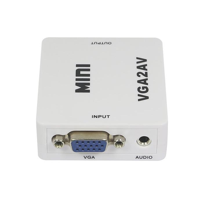 VGA⇒AV（コンポジット）変換アダプタ 音声出力 NTSC、PAL変換 1080P