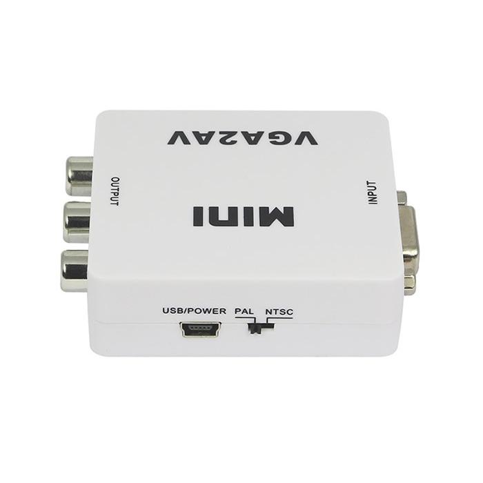 VGA⇒AV（コンポジット）変換アダプタ 音声出力 NTSC、PAL変換 1080P