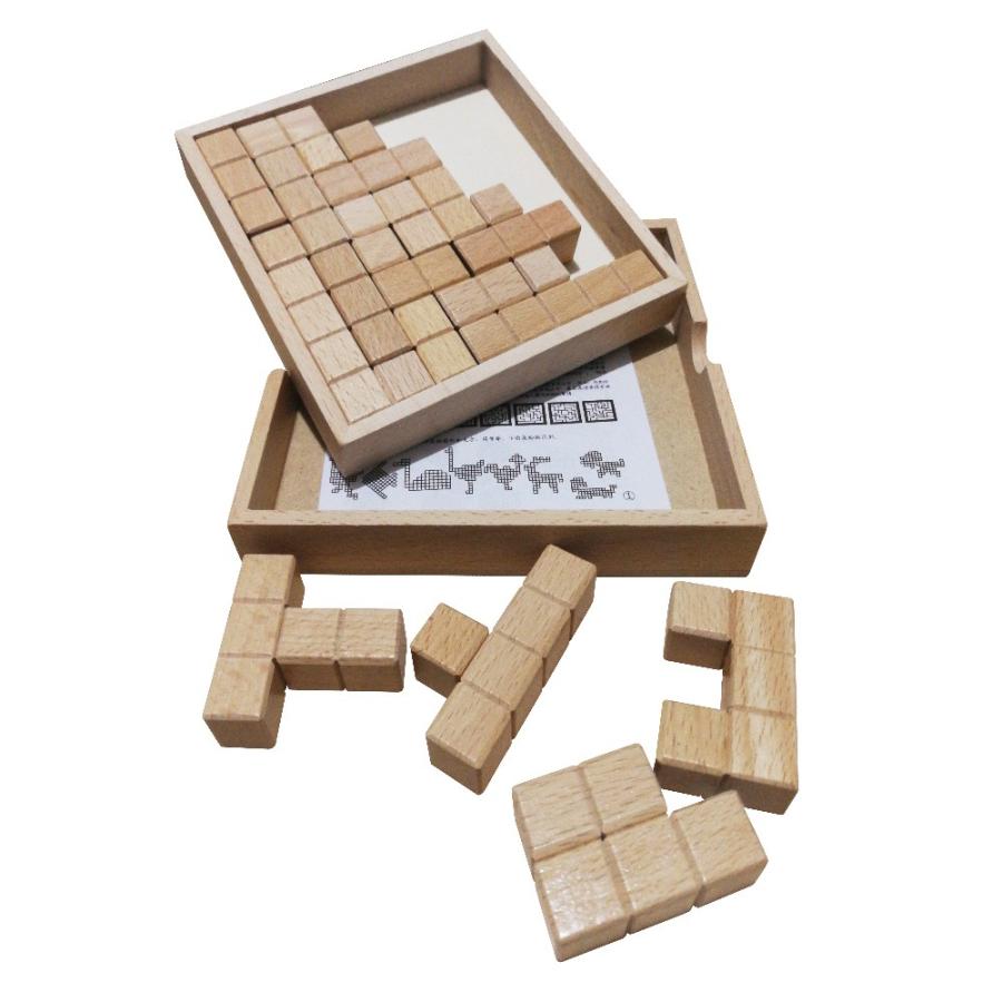 木製パズル13ピース 木のおもちゃ 知育 大人も楽しめる 木箱付き 脳 