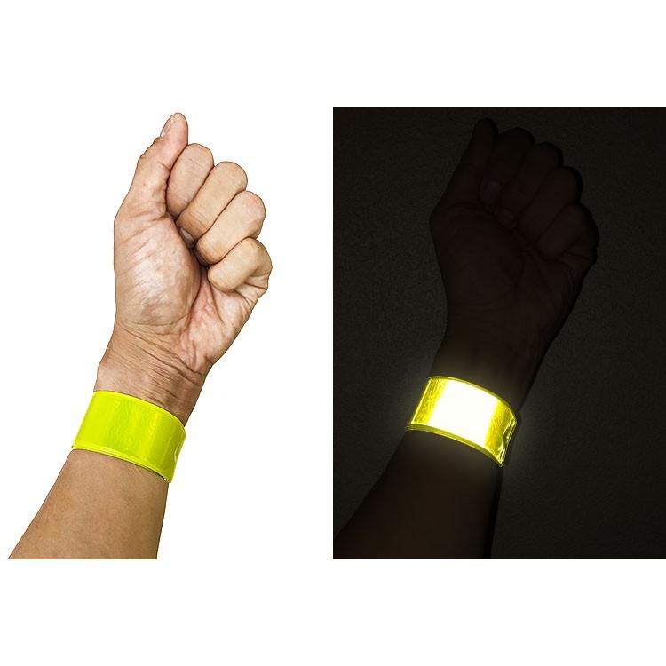 反射リストバンド2本セット イエローグリーン 長さ40cm ワンタッチで