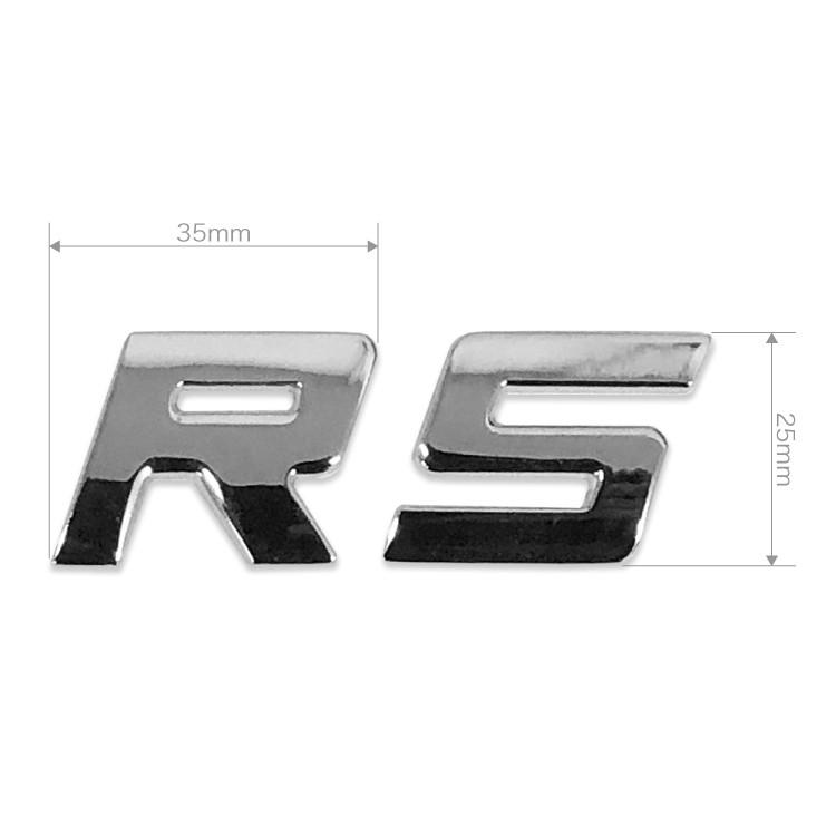 メタリック文字エンブレムセット RSステッカー シルバー 金属製立体