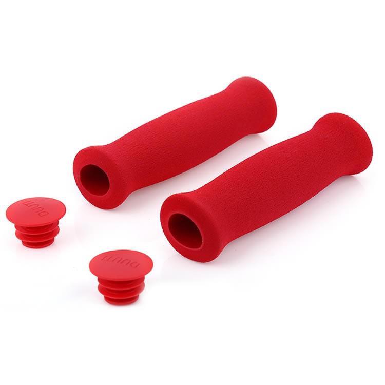 自転車ハンドルグリップ スポンジ 左右セット カバー エンドプラグ付き