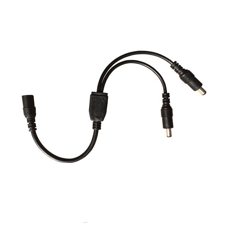防犯カメラ用DC電源2分岐ケーブル 汎用ACアダプター用出力DCプラグ変換