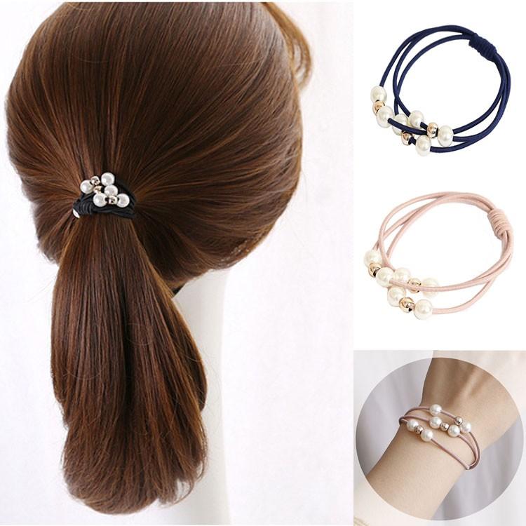 おしゃれ ヘアゴム 3連 髪留め プレスレット ポイント消化 ビーズ 真珠 ヘアアクセサリー ネイビー ブラック ピンク3色選択可 真珠風ヘアゴム Lp Haruset1 Lp ライフパワーショップ 通販 Yahoo ショッピング