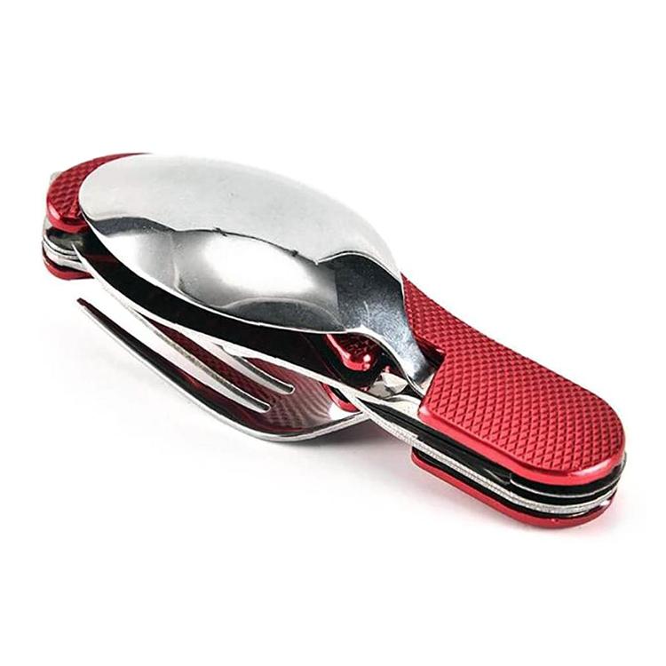 7 in 1 キャンプ用品ポータブルステンレススチールスプーンフォークナイフと栓抜きコンビネーションセット旅行、バックパックスタイル食器 カトラリーセット カトラリー スプーン フォーク ナイフ セット 栓抜き