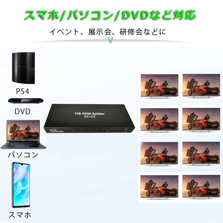 HDMI分配器 1入力8出力 電源スイッチ付き HDMIスプリッター 4K 2K 1080P対応 ディスプレイ分配器 HDMI Splitter HDMI映像と音声を同時に8画面出力 LP-HDMISP18｜lifepowershop｜05