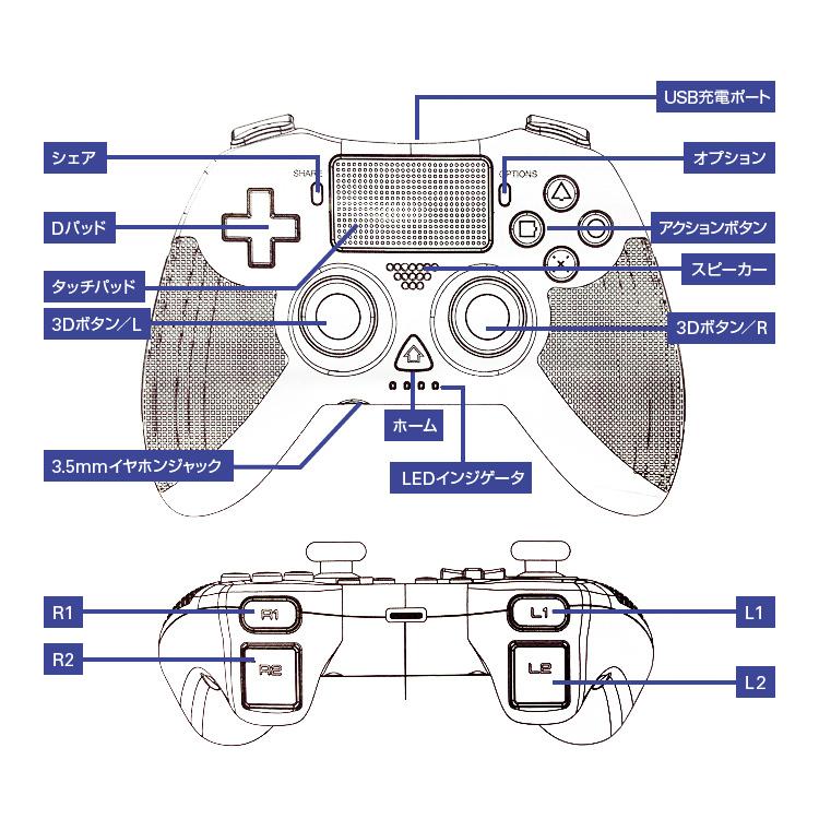 ワイヤレスゲームコントローラー Bluetooth接続 タッチパッド搭載 スピーカー内蔵 イヤホンジャック搭載 ジャイロスコープセンサー Ps3 Ps4 Windows Lp Pg4008 Lp ライフパワーショップ 通販 Yahoo ショッピング