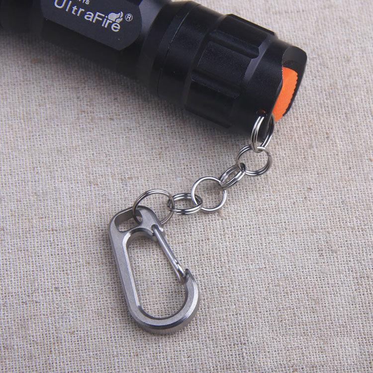 チタン製カラビナ キーリング付き チタン合金 頑丈 軽量 キーホルダー