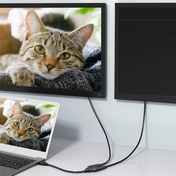 HDMI分岐ケーブル 長さ30cm 1080p フルHD対応 1入力/2出力 HDMIスプリッター 2台のモニターへ同時接続 金メッキ端子 複数モニターへの接続に LP-HDMI10801T2|lifepowershop|03