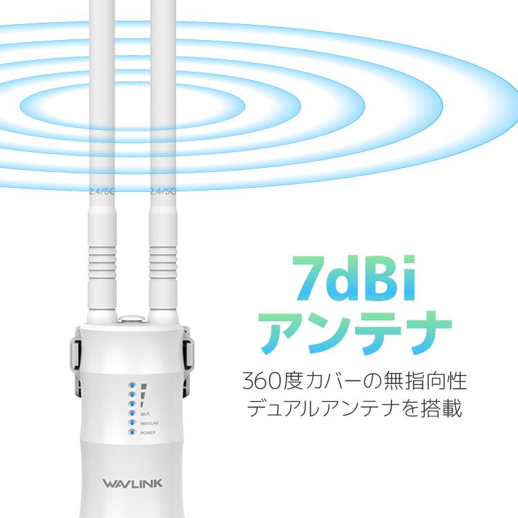 WAVLINK Wi-Fi 無線LAN 中継器 防水 高速 1200Mbps ハイパワー 2.4GHz