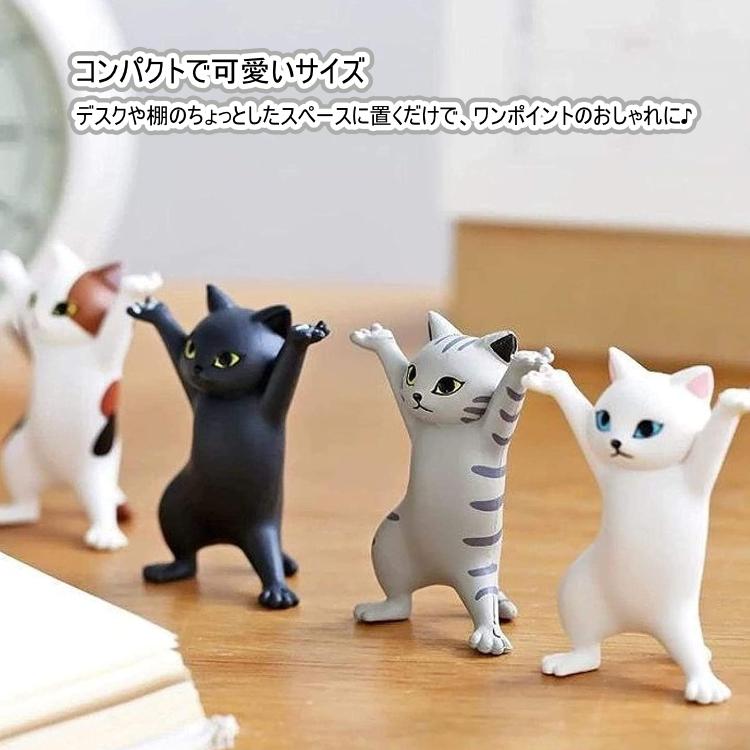ネコのオブジェ ペンスタンド 挙手猫 ペンおき 趣味 デスクの小物置き