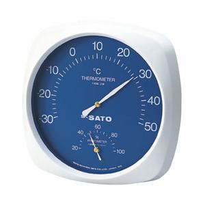 SATO 佐藤計量器 ファミリー温湿度計 ブルー TH-200 1011-00 （-30〜50℃）｜lifescale