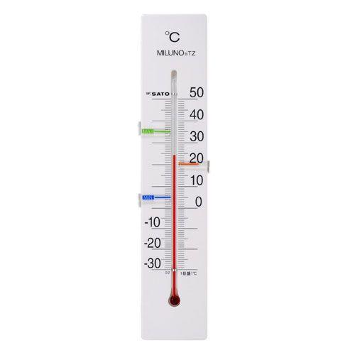 SATO 佐藤計量器 寒暖計ミルノＴＺ -30〜50℃ ホワイト 1514-40｜lifescale