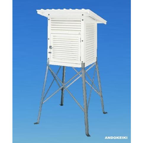 安藤計器 75型両屋根百葉箱 スチール脚 単葉 AND-75L-S