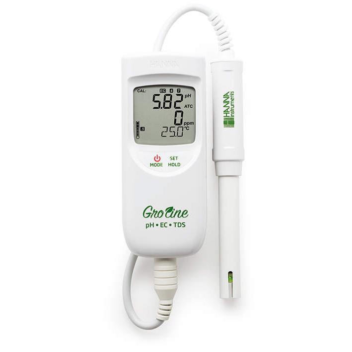 ハンナ ポータブルpH/EC/TDS/℃計 HI9814D : 生活計量(ライフスケール