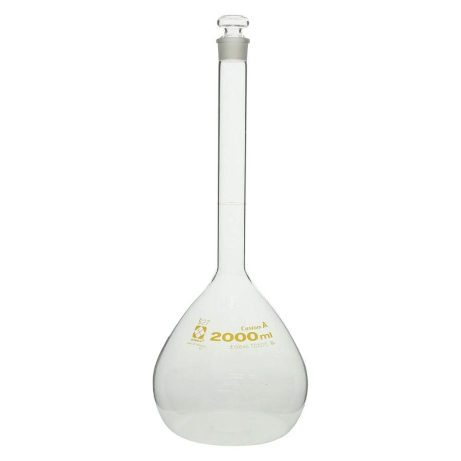 柴田科学 メスフラスコ カスタムA 白 2000ml