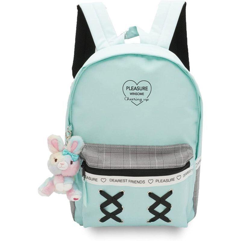 カノンコード チェックハートラパン リュック 子供 小学生 女の子 12l 収納 撥水加工 Mswxf614 グリーン 有名なブランド