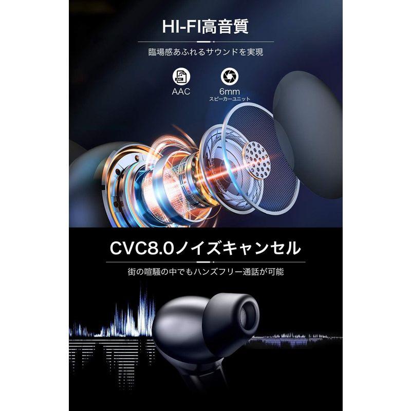 50%OFF!】 QI無線充電対応Bluetooth5.1 Bluetooth イヤホン cvc8.0ノイズキャンセリング マイク ワイヤレスイヤホン  Hi DJ機材