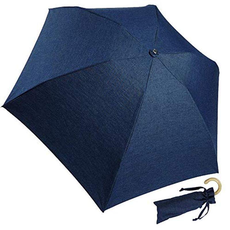 女の子向けプレゼント集結 マサキ 晴雨兼用傘 折りたたみ傘 ミニ傘 デニム無地 UV防止加工付き 綿100％ 日本製 591601 その他傘