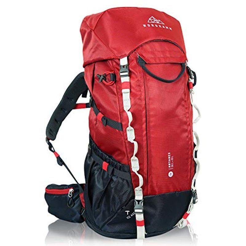 NORDKAMM バックパック 50L + 10L 大容量 軽量1.7kg 防水 レインカバー