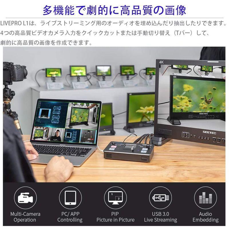 中古 Feelworld LIVEPRO L1 V1 HD4チャンネルライブプロダクションビデオスイッチャー4xHDMI入力 USB3.0インター 【7059899342】(25154円)