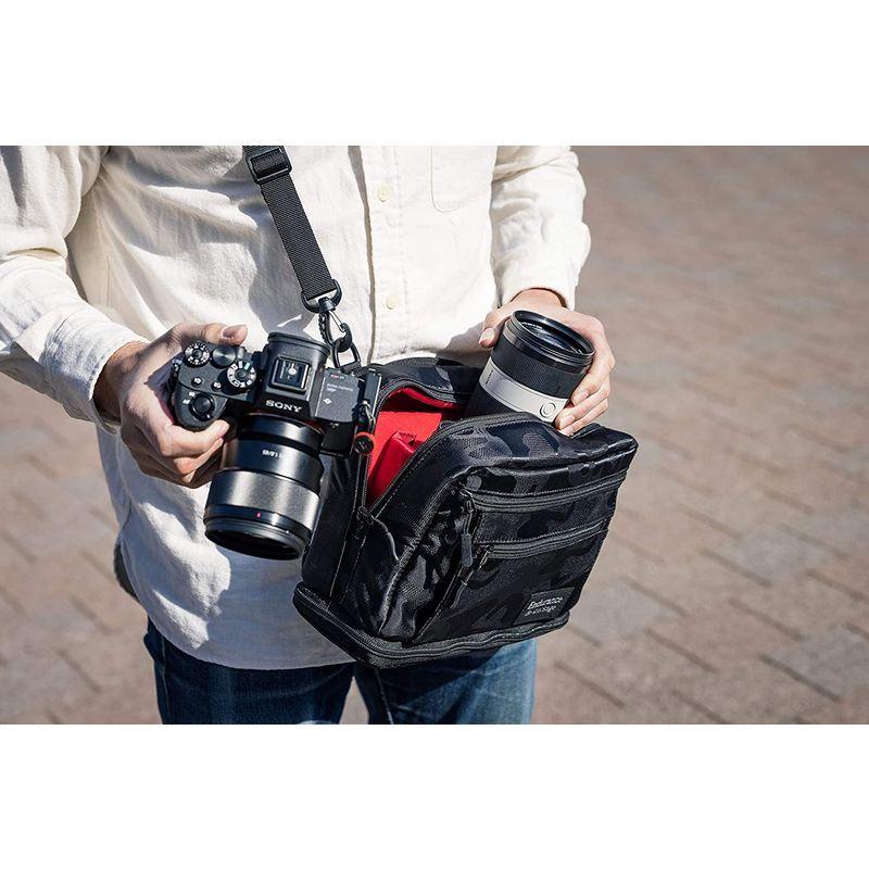 Endurance シューティングマルチ カメラバッグ ショルダーバッグ レンズ交換用バッグ 大容量 望遠レンズ おしゃれ (ブラック迷彩 シューティングマルチ カメラバッグ ショルダーバッグ レンズ交換用バッグ 大容量 望遠レンズ おしゃれ ブラック迷彩