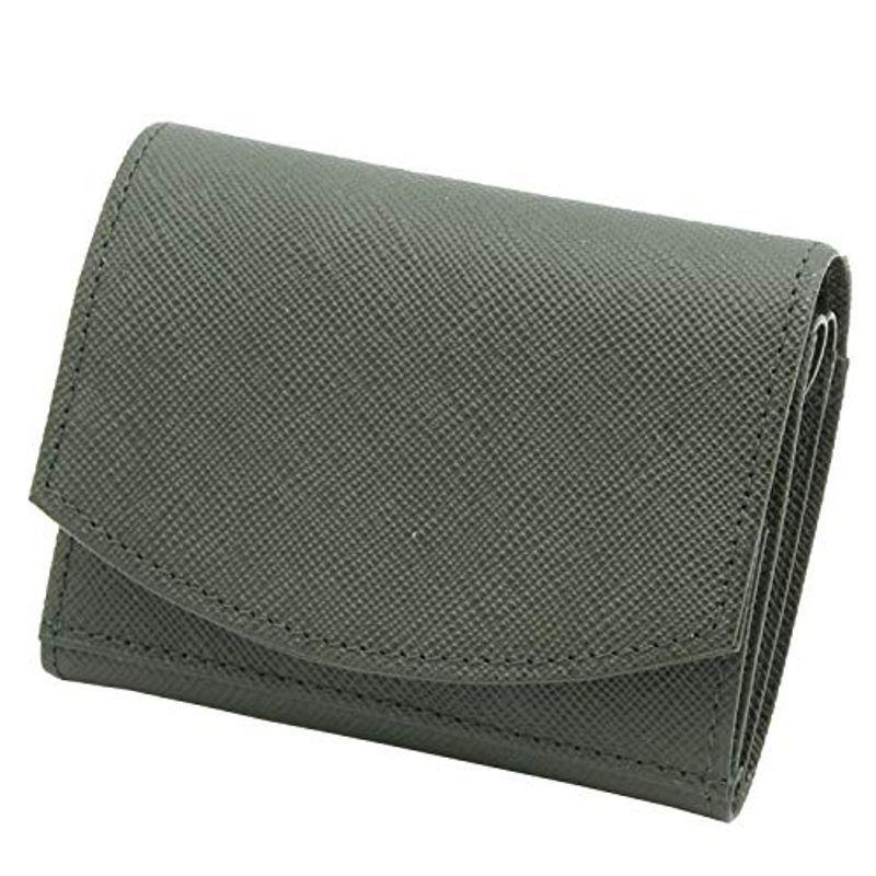 ハンモックウォレットコンパクト メンズ三つ折り財布 圧倒的小銭の取り出しやすさ (Dark Green × Green)
