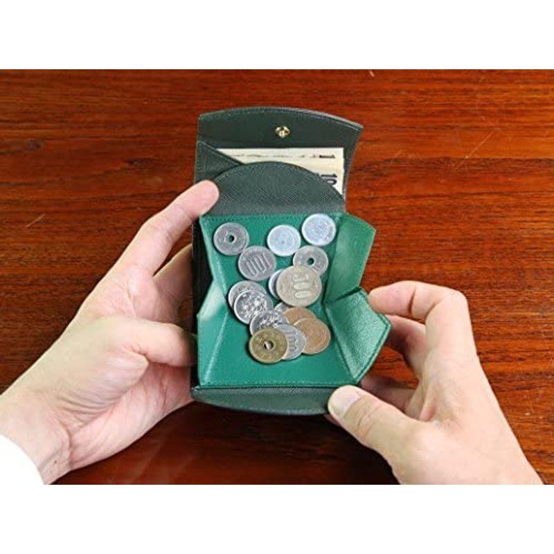 ハンモックウォレットコンパクト メンズ三つ折り財布 圧倒的小銭の取り出しやすさ (Dark Green × Green) Green メンズ三つ折り財布 圧倒的小銭の取り出しやすさ Dark ×