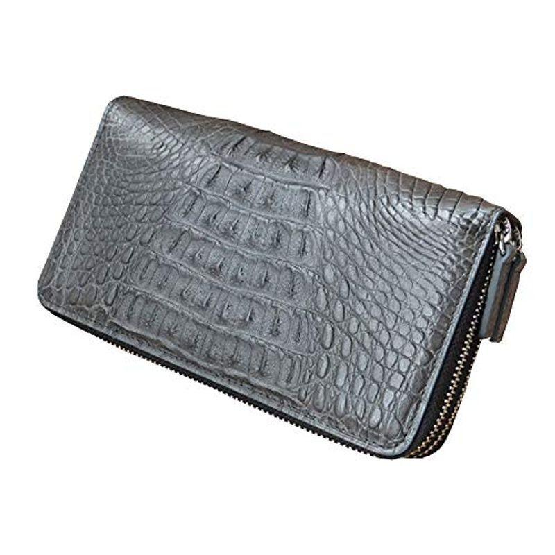 GODANE (ゴダン) Wラウンド ファスナー カイマンクロコダイル長財布 テールレザー spcw8056cpGray グレー