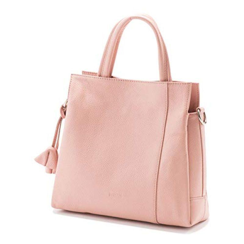 バルコス レディース 本革 ハンドバッグ ショルダーバッグ チャーム付き 2way ルル ピンク