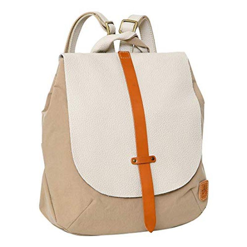 ラヘラ 日本製 メンズファッション L 252 ライフシフトストアのラヘラ 本革 ナイロン イタリアンレザー イタリアンレザー かぶせ バックパック ライフシフトストア リュック レディース ベージュ