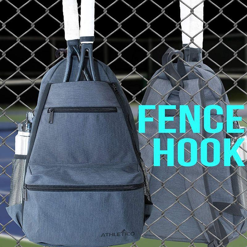 Athletico コンパクトシティテニスバックパック - テニスバッグ メンズ レディース テニスラケット2本とシューズを収納(グレー) コンパクトシティテニスバックパック テニスバッグ メンズ レディース テニスラケット2本とシューズを収納 グレー