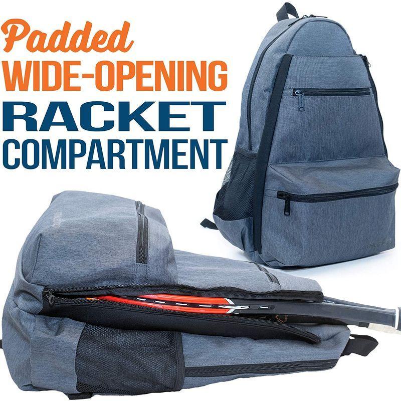 Athletico コンパクトシティテニスバックパック - テニスバッグ メンズ レディース テニスラケット2本とシューズを収納(グレー) コンパクトシティテニスバックパック テニスバッグ メンズ レディース テニスラケット2本とシューズを収納 グレー