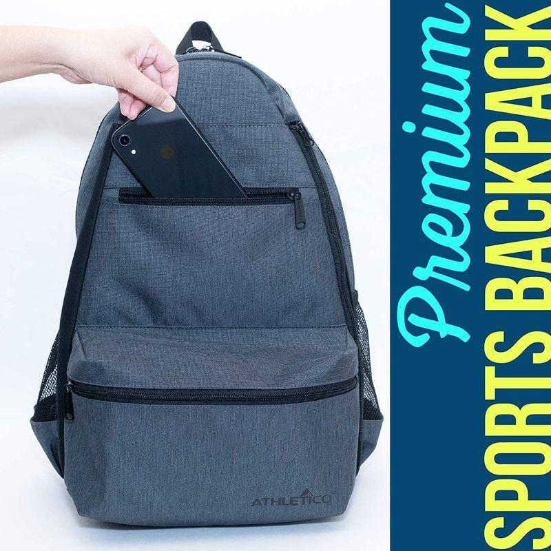 Athletico コンパクトシティテニスバックパック - テニスバッグ メンズ レディース テニスラケット2本とシューズを収納(グレー) コンパクトシティテニスバックパック テニスバッグ メンズ レディース テニスラケット2本とシューズを収納 グレー