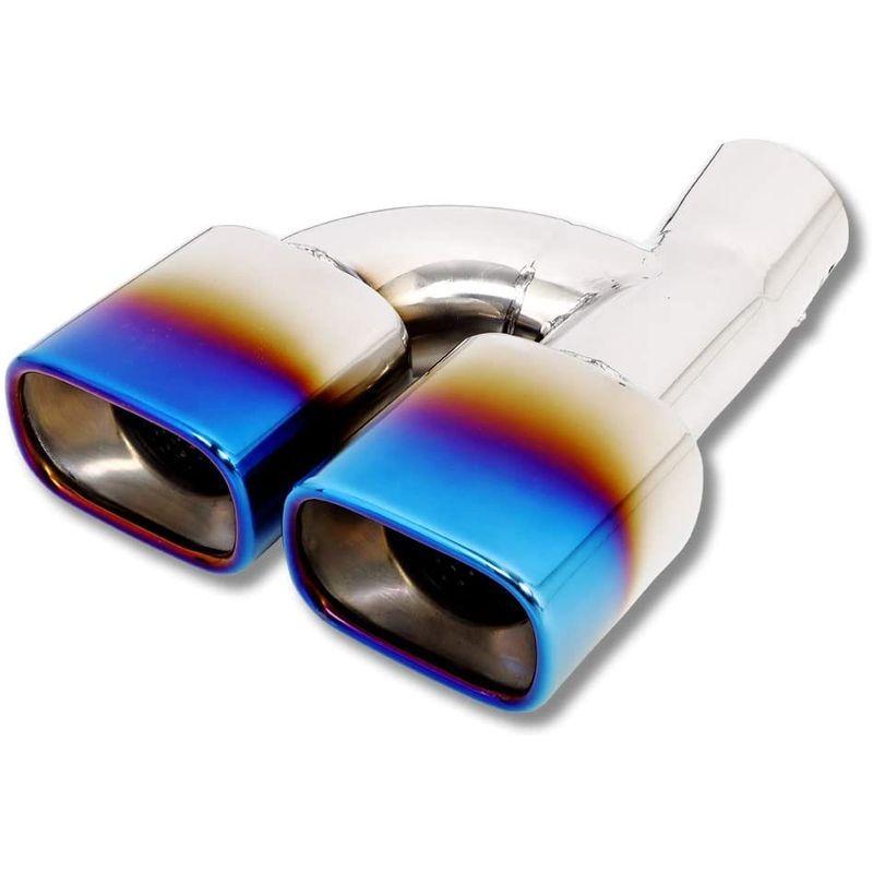 YOURS(ユアーズ): カローラツーリング W×B チタン調 マフラーカッター 1PCS 二本出し 落下防止付 ステンレス採用 2 S カローラツーリング W×B ユアーズ チタン調 マフラーカッター 1PCS 二本出し 落下防止付 ステンレス採用