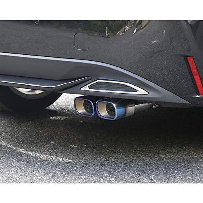 YOURS(ユアーズ): カローラツーリング W×B チタン調 マフラーカッター 1PCS 二本出し 落下防止付 ステンレス採用 2 S カローラツーリング W×B ユアーズ チタン調 マフラーカッター 1PCS 二本出し 落下防止付 ステンレス採用