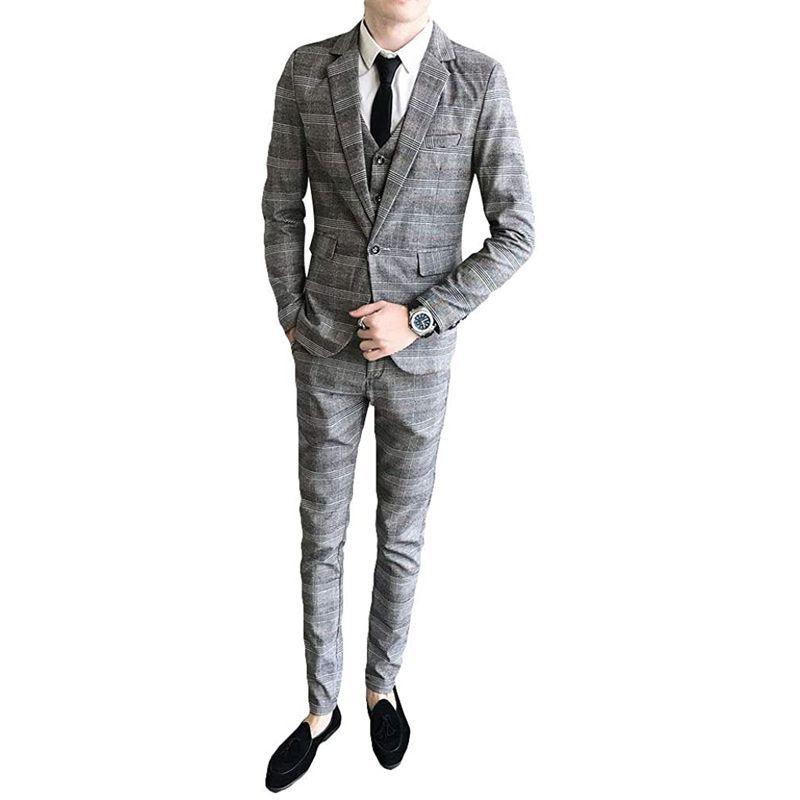定番 メンズ カジュアルスーツ メンズ スリーピーススーツ メンズ Yunclosスーツ 上下セット 就職 ビジネス チェック 礼服スーツ その他スーツ フォーマル Oroagri Eu