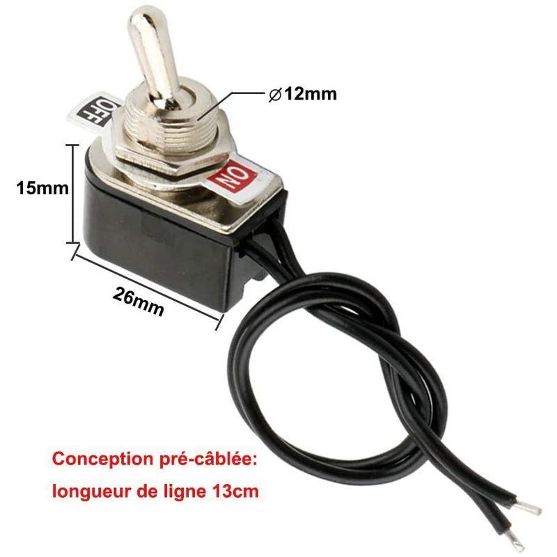 Fularr 6個 プロフェッショナル車ミニトグルスイッチ リード線配線済み On Off 2ポジション2ピンspstメタルオートロッカー 華麗