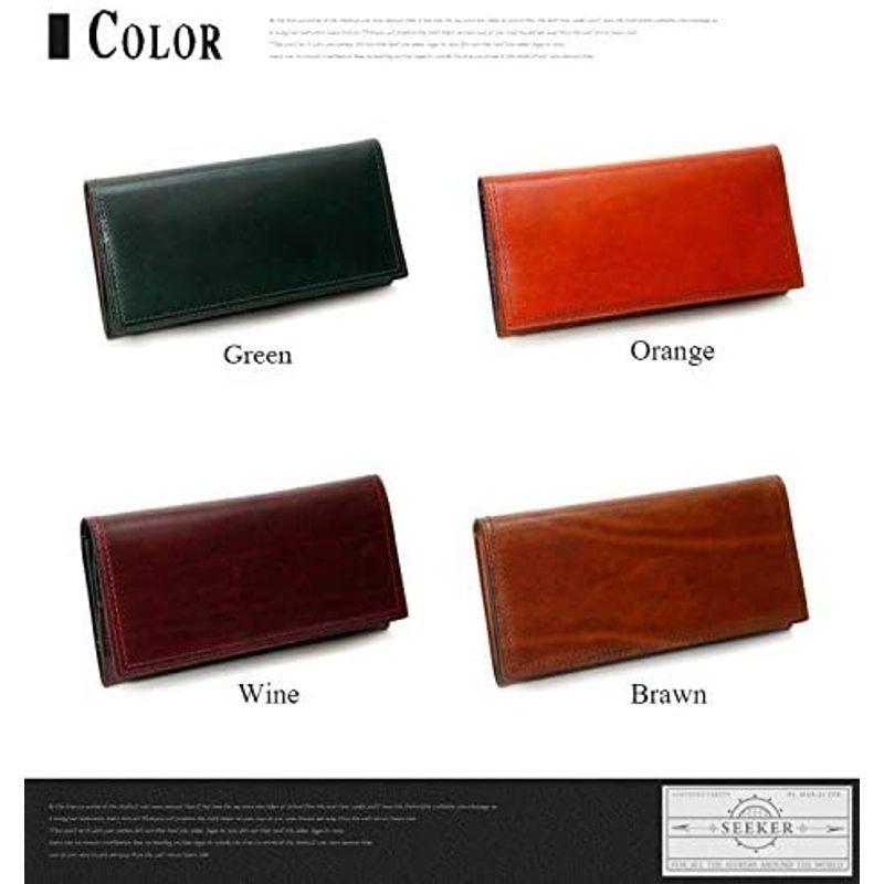 【正規販売店】 シーカー SKW-015601 本革 被せ長財布 メンズ ブラウン 【N2970544423】(15935円)