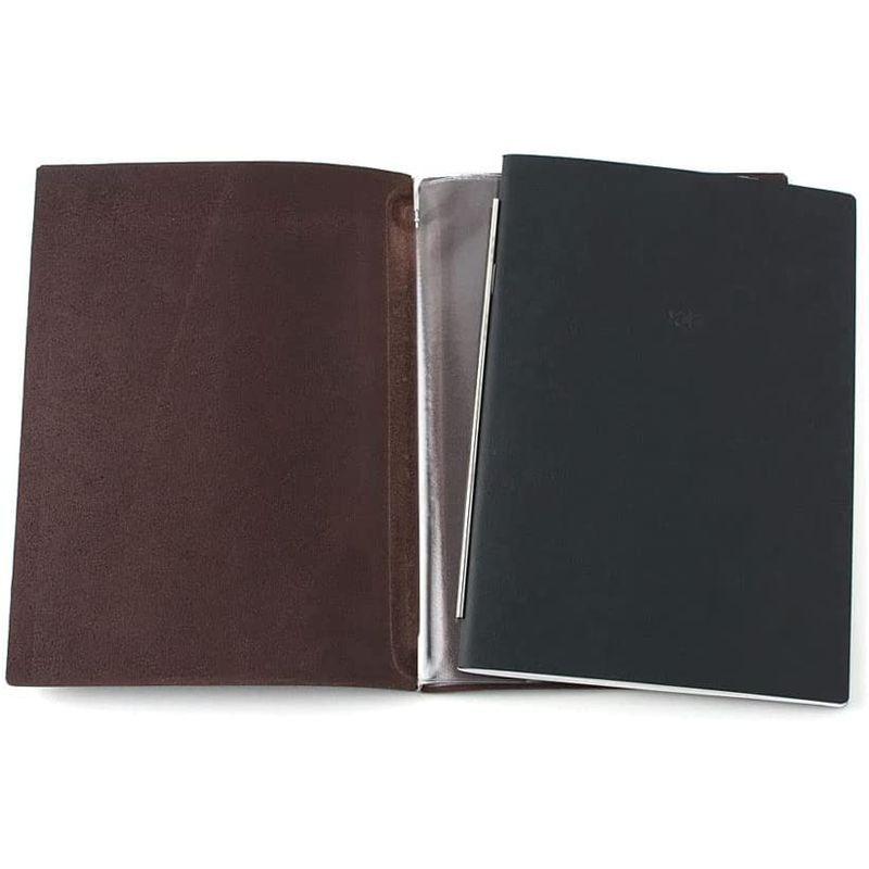 X47 STEEL 本革 A5 カスタニア ダークブラウン 1本バー ドイツ製 ノートブック 方眼ノートセット STEEL 本革 A5 カスタニア ダークブラウン 1本バー ドイツ製 ノートブック 方眼ノートセット 　