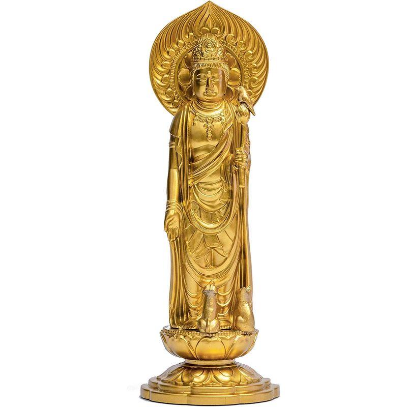 仏像 ペット観音菩薩 16cm（金色） ＿『動物守護・ペット供養』 高岡銅器(Ｐかんのん/M) - 6